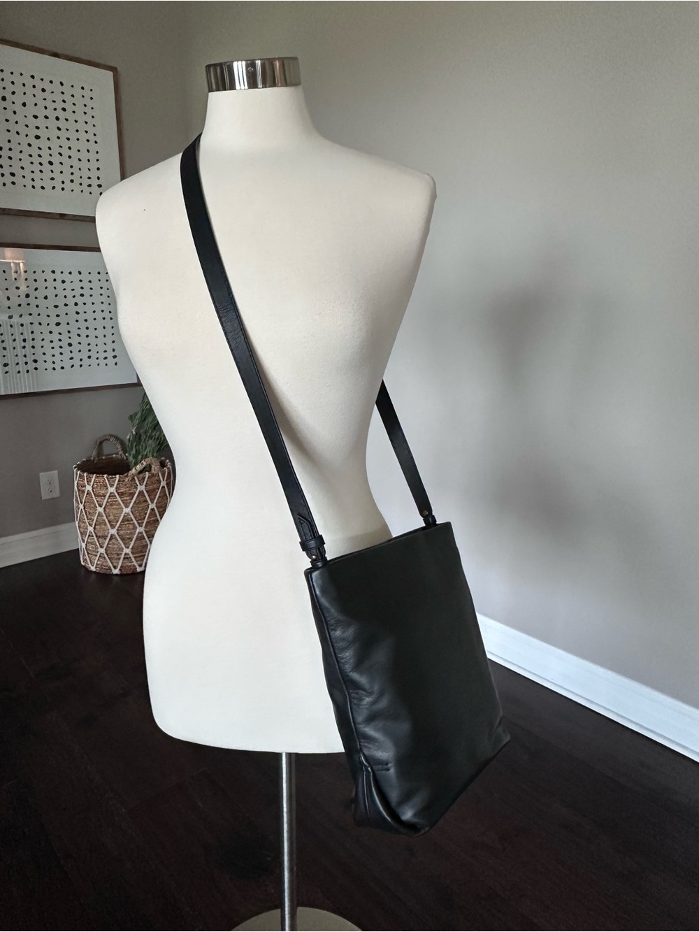 J. Crew Oslo Soft Leather Bucket Bag Crossbody Black NWT